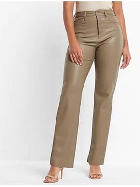 Express Taupe Leather Pants